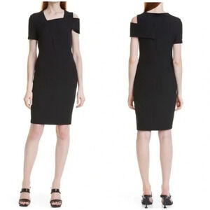 Hugo Boss Eveska Cold Shoulder Sheath Dress black size small